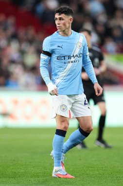 Manchester City 'den Phil Foden Premier League maçı sırasında Brentford Manchester City' ye karşı Gtech Community Stadyumu, Londra, 5 Ekim 2025