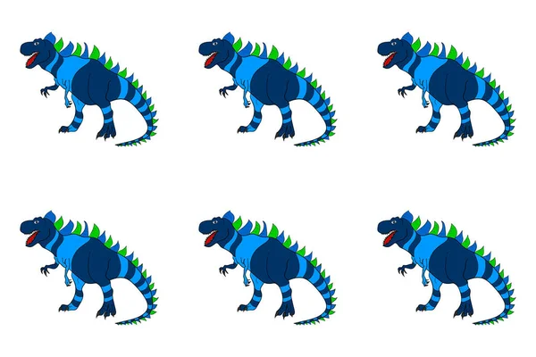 Pano Med Dinosaurier Färgade Ödleliknande Dinosaurier För Förpackning Eller Kläder — Stockfoto