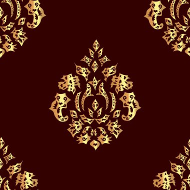 Renkli arka planda klasik elementlerle kusursuz bir desen. Raster..