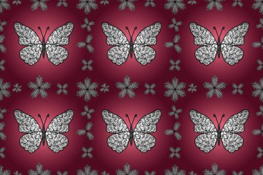 Kelebeklerle kusursuz desen. Bahar ve yaz tasarımı için renkli bir arkaplan. Elle çizilmiş illüstrasyon. renkli sonsuz doku.