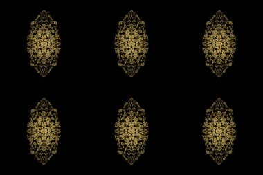 Siyah zemin üzerinde altın elementlerle kusursuz raster pano