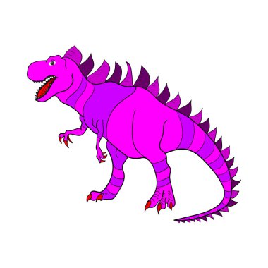 Dinozorlarla izole bir düzen. Renkli kertenkele benzeri dinozorlar paketleme ya da giydirme için. Saurischian dinozorları. Raster..