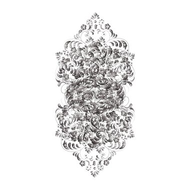 Beyaz arkaplana gri izole desenler çizer. Vektör.