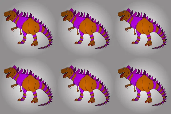 Pano Com Dinossauros Dinossauros Coloridos Semelhantes Lagartos Para Embalagens Roupas — Fotografia de Stock