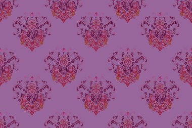 Renkli arkaplanda ilginç karalamalar olan kusursuz desen. Pano. Raster illüstrasyonu.