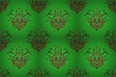 Renkli arkaplanda ilginç karalamalar olan kusursuz desen. Pano. Raster illüstrasyonu.