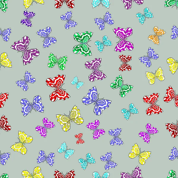 Seamless Pattern Interesting Doodles Colorfil Background Raster Illustration — Stock Photo, Image