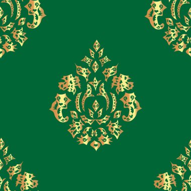 Renkli arka planda klasik elementlerle kusursuz bir desen. Raster..