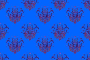 Renkli arkaplanda ilginç karalamalar olan kusursuz desen. Pano. Raster illüstrasyonu.