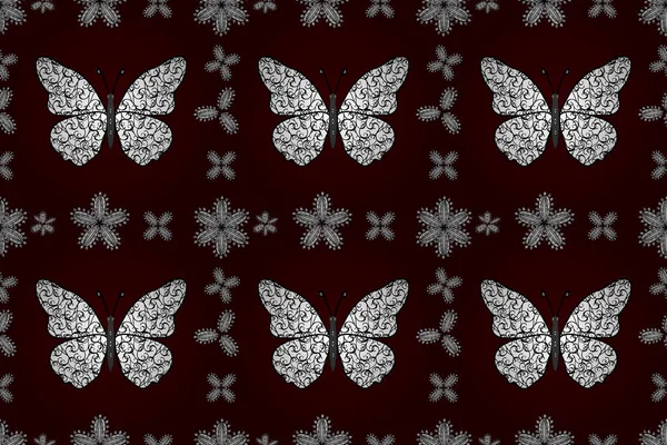 水彩斑斓的蝴蝶在褐色 白色和黑色的背景上相互隔离 漂亮的蝴蝶 带着春天的调色板 老式风格 — 图库照片