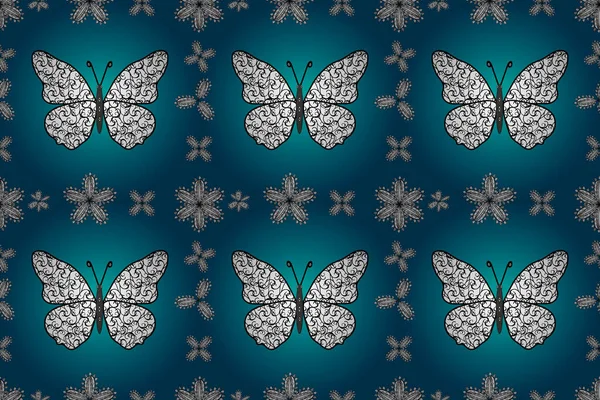 Patrón Sin Costuras Con Mariposas Voladoras Estilo Acuarela Belleza Naturaleza —  Fotos de Stock