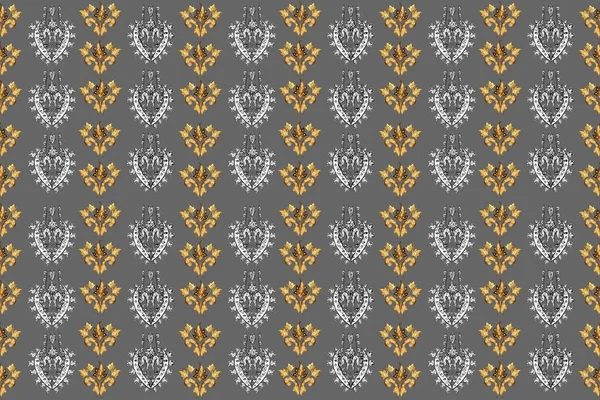 Seamless Pattern Interesting Doodles Colorfil Background Pano Raster Illustration Gray — Stock Photo, Image