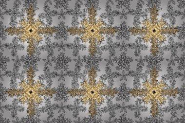 Klasik gradyan altın elementlere sahip kusursuz pano. Raster illüstrasyonu. Çift desen.