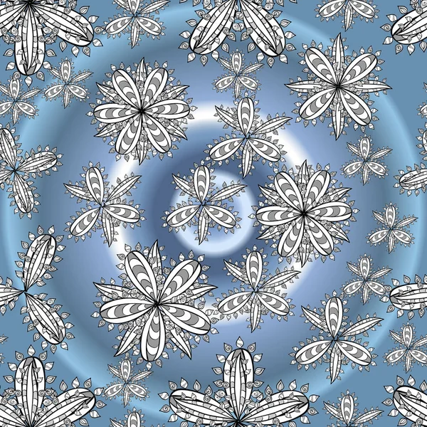 Безморщинистый Узор Белыми Цветками Душицы Цветном Фоне Векторная Иллюстрация — стоковый вектор