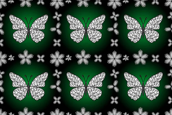 Płynne Tło Kolorowych Motyli Kolorach Czarnym Niebieskim Białym Idealny Tekstyliów — Zdjęcie stockowe