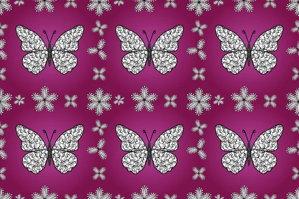 Mariposas Acuarela Sobre Fondo Púrpura Blanco Negro Perfecto Para Fondos — Foto de Stock