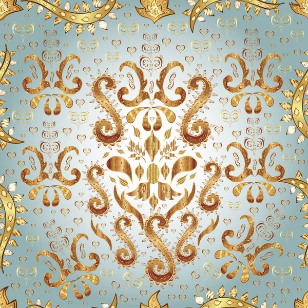 Nahtlose Orientalische Ornamente Stil Des Barock Vector Traditionellen Klassischen Goldenen — Stockvektor