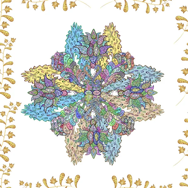 Abstraites Photos Intéressantes Colorées Mandala Gribouillis — Image vectorielle