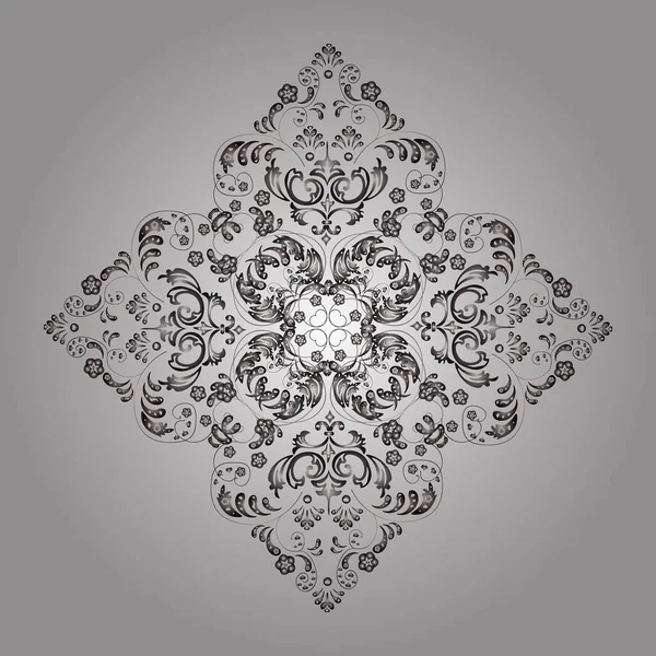 Каракулі Сірого Ізольованого Візерунка Білому Тлі Векторні — стоковий вектор