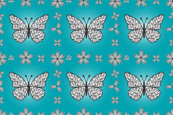 Fond Sans Couture Papillons Brillants Beaux Papillons Colorés Volent Chaotiquement — Photo