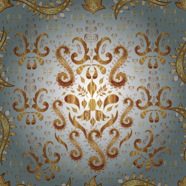 Soyut duvar kâğıdı, ambalaj dekorasyonu. Kış sembolü, Mutlu Noeller, Mutlu yıllar 2019. Altın kar taneleri basit, pürüzsüz desen. Gri, nötr, bej renklerde vektör altın desen.