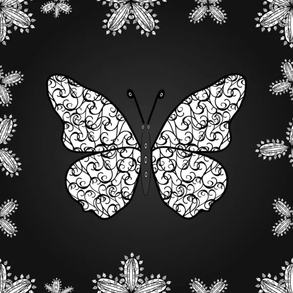 Nahtloses Muster Mit Schmetterlingen Hintergrund Für Textil Stoff Druck Und — Stockfoto