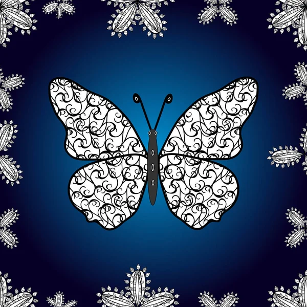 Des Papillons Répétés Mignon Motif Sans Couture Girly Dessiné Main — Image vectorielle