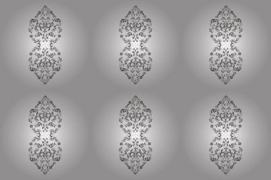 Renkli arkaplanda ilginç karalamalar olan kusursuz desen. Pano. Raster illüstrasyonu.