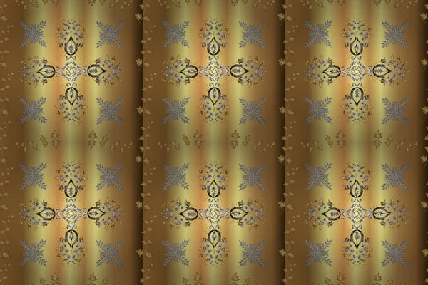Płynna Orientalna Ozdoba Stylu Barokowym Złote Elementy Kolorze Beżowym Brązowym — Zdjęcie stockowe