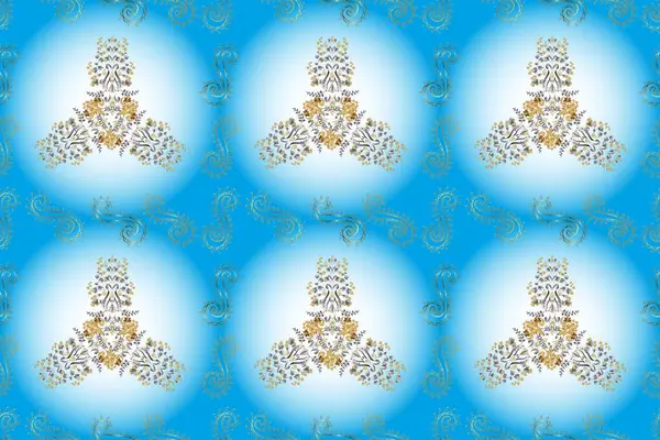 Királyi Retro Szürke Kék Semleges Színekkel Virágos Klasszikus Textúra Raszter — Stock Fotó
