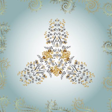 Küçük çiçekteki sevimli çiçek deseni. Tarafsız, mavi ve gri renkte çiçekler.