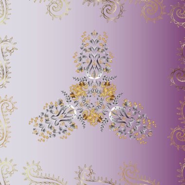 Çiçek deseni. Mor, nötr ve gri renkte çiçekler. Çiçeksiz mor, nötr ve gri renkler. Şatafatlı bahar bahçesi dokusu.