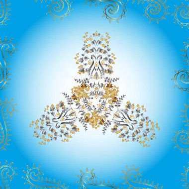 Altın kar taneleri basit, pürüzsüz desen. Kış sembolü, Mutlu Noeller, Mutlu yıllar 2019. Soyut duvar kâğıdı, ambalaj dekorasyonu. Mavi, gri ve nötr renklerde altın desen.