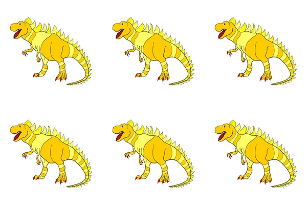 Pano Mit Dinosauriern Farbige Eidechsenartige Dinosaurier Für Verpackungen Oder Kleidung — Stockfoto