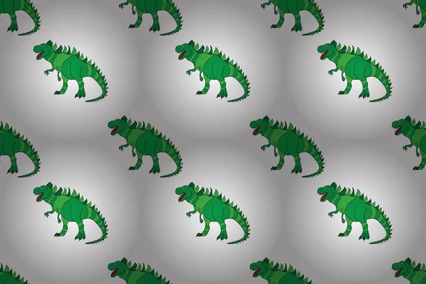 Padrão Geométrico Sem Costura Com Dinossauros Dinossauros Coloridos Semelhantes Lagartos — Fotografia de Stock