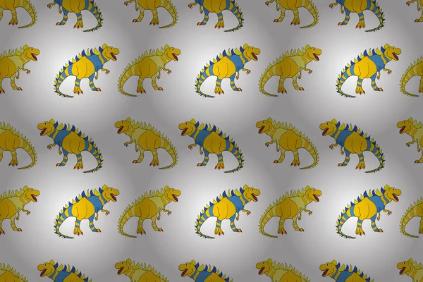 Patrón Geométrico Sin Costura Con Dinosaurios Dinosaurios Parecidos Lagartos Color — Foto de Stock