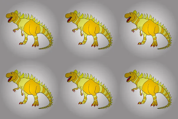 Dinozorlu Pano Renkli Kertenkele Benzeri Dinozorlar Paketleme Giydirme Için Saurischian — Stok fotoğraf