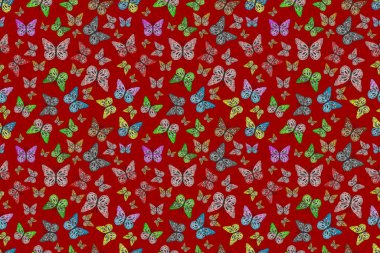 Kelebek deseni. Karala, karala, karala. Duvar kâğıdı, giysi, erkek ve kızlar için soyut, kusursuz desen.