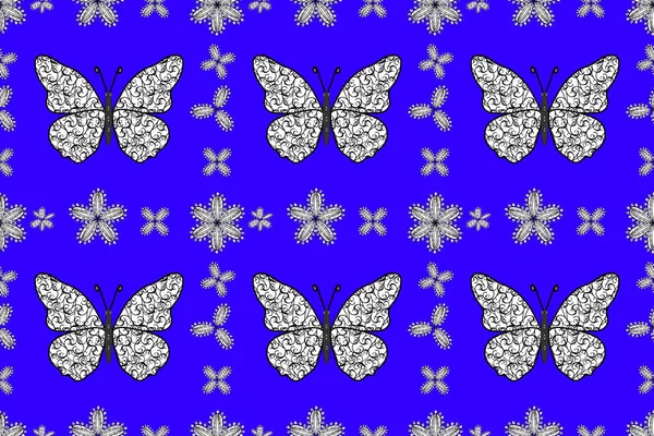 五彩斑斓的蝴蝶无缝图案 完美的网页背景 纺织品 表面纹理 — 图库照片