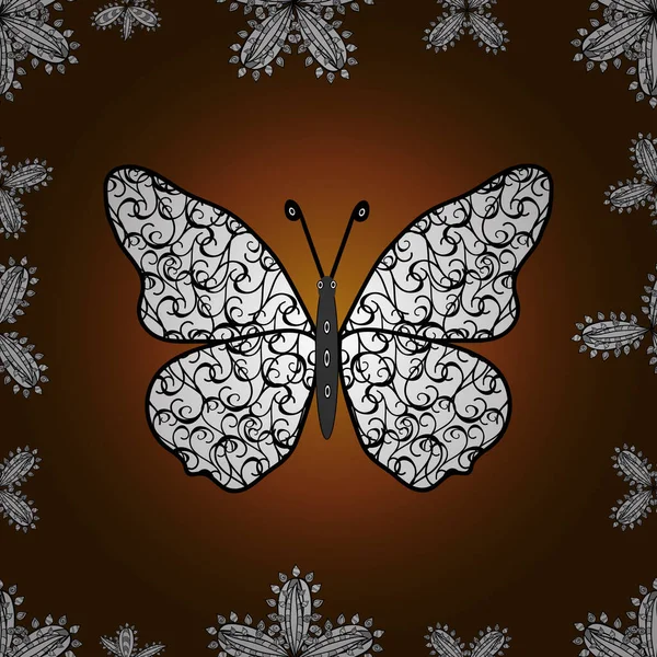 Απρόσκοπτη Μοτίβο Ιπτάμενες Πεταλούδες Στυλ Ακουαρέλα Ομορφιά Στη Φύση Εικονογράφηση — Διανυσματικό Αρχείο