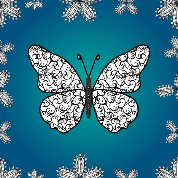 Hohe Qualität Der Natur Schmetterling Bilder Auf Blau Weiß Und — Stockfoto