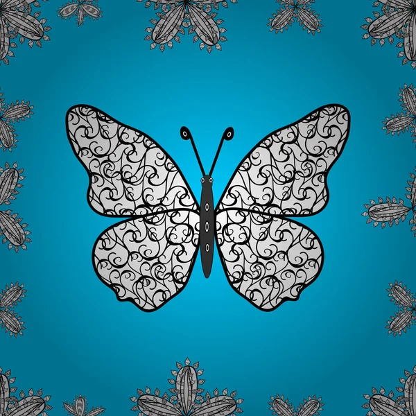Nahtloses Muster Mit Fliegenden Schmetterlingen Aquarell Stil Schönheit Der Natur — Stockvektor