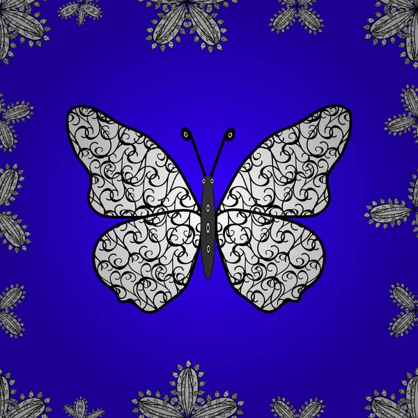 Patrón Floral Mariposa Sobre Tema Tropical Lindo Patrón Sin Costuras — Vector de stock