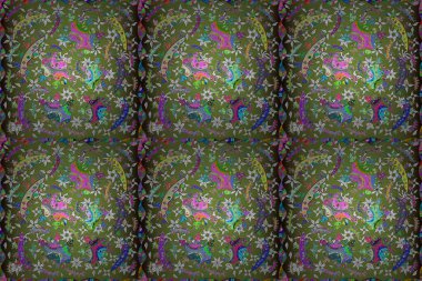 Küçük bir çiçekte şirin bir desen. Motley illüstrasyonu. Çiçekli bahar çiçekleri. Küçük renkli çiçekler. Moda baskıları için zarif bir şablon.