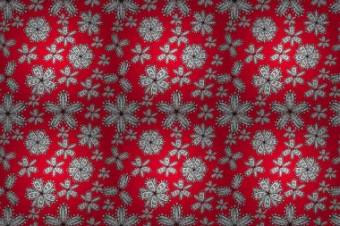 Pano dikişsiz raster desenli beyaz karalamalı çiçekler.