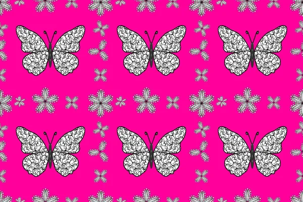 Fond Sans Couture Papillons Colorés Beau Fond Pour Conception Tissu — Photo