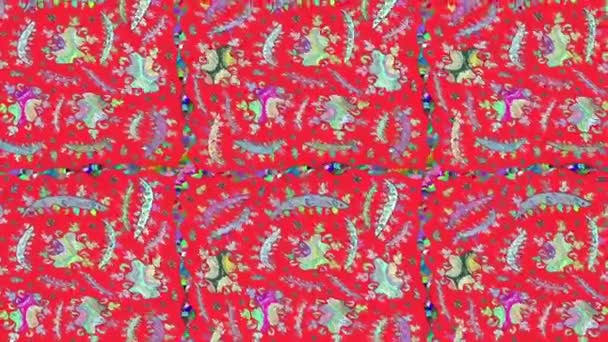 Фон Съемки Движения Красочными Элементами Цветы Винтажные Флаг — стоковое видео