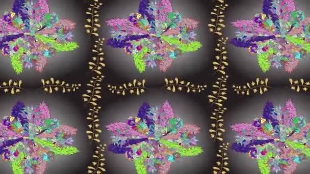 Materiał Filmowy Kolorowymi Elementami Kwiaty Klasyka Rodzaj Bandery — Wideo stockowe