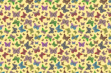 Kelebek deseni. Karala, karala, karala. Duvar kâğıdı, giysi, erkek ve kızlar için soyut, kusursuz desen.