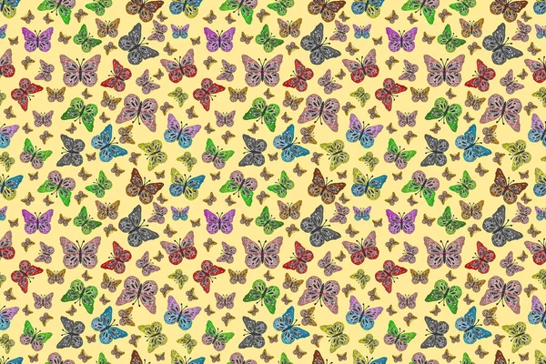 Рисунок Бабочки Скрибл Эскиз Каракули Абстрактный Узор Обоев Одежды Мальчиков — стоковое фото